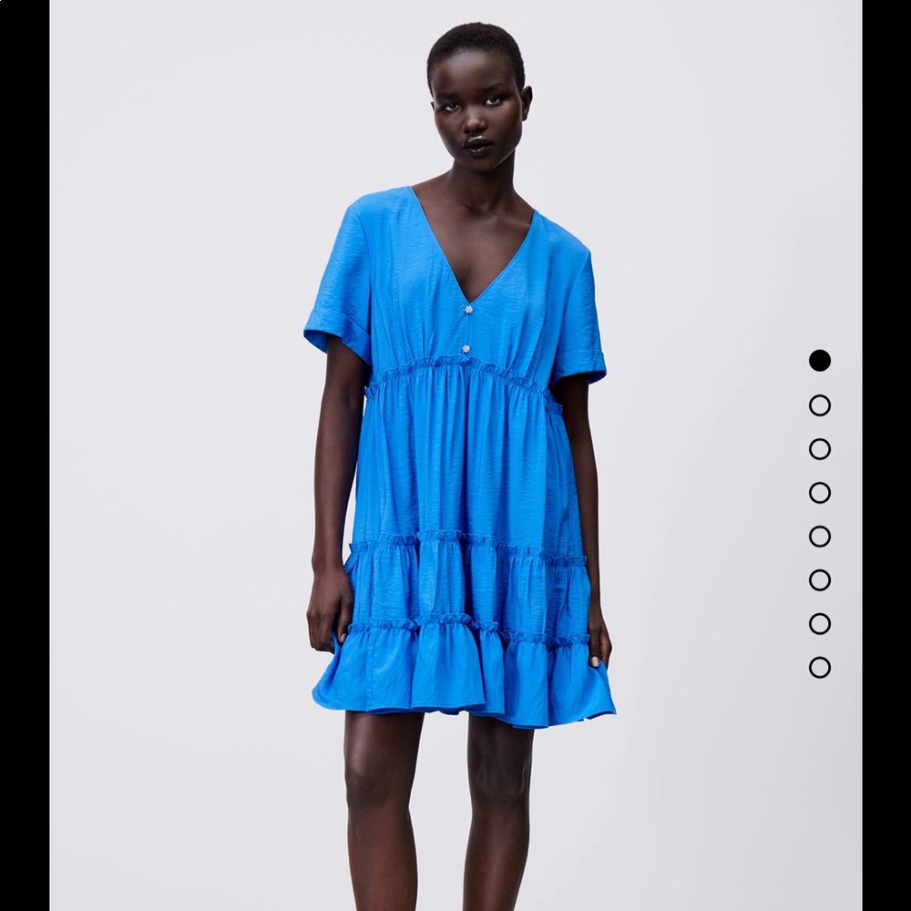 Zara | Blue Tiered Mini Dress